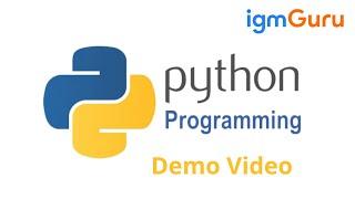 Python for Beginners | Python Tutorial | Python Course | Python Training Demo Video by igmGuru