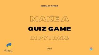 Python Quiz Game! easy! (Code available!)