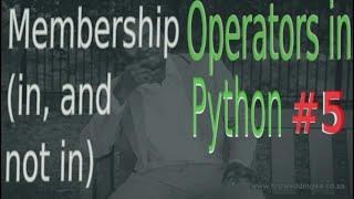 Python Tutorial For Beginners | Operators In Python #5 | Membership Operators #pythontutorial #jtdev