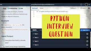 Capgemini Interview Question || arrayMaximalAdjacentDifference || Python  Problem || Most Asked 2021