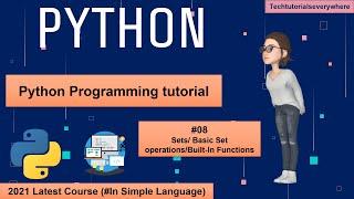 Python Tutorial for beginners |Python Basics for Absolute Beginners | Sets & Operations | #08