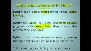 #PYTHON for beginners #PYTHON  tutorial//interview questions//what are the basics of PYTHON